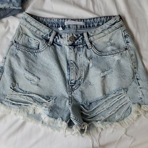 Zara trafaluc denim shors